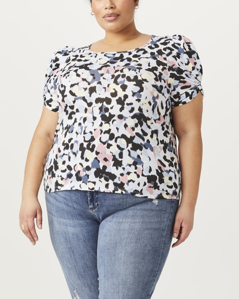 Front of plus size Marjorie Puff-Sleeve Top by BOBEAU | Dia&Co | dia_product_style_image_id:155618